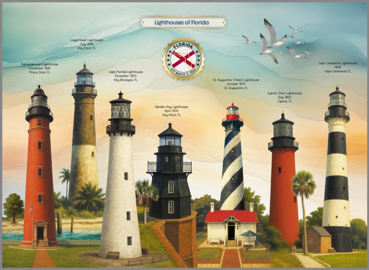Lighthouses of Florida Puzzle Image