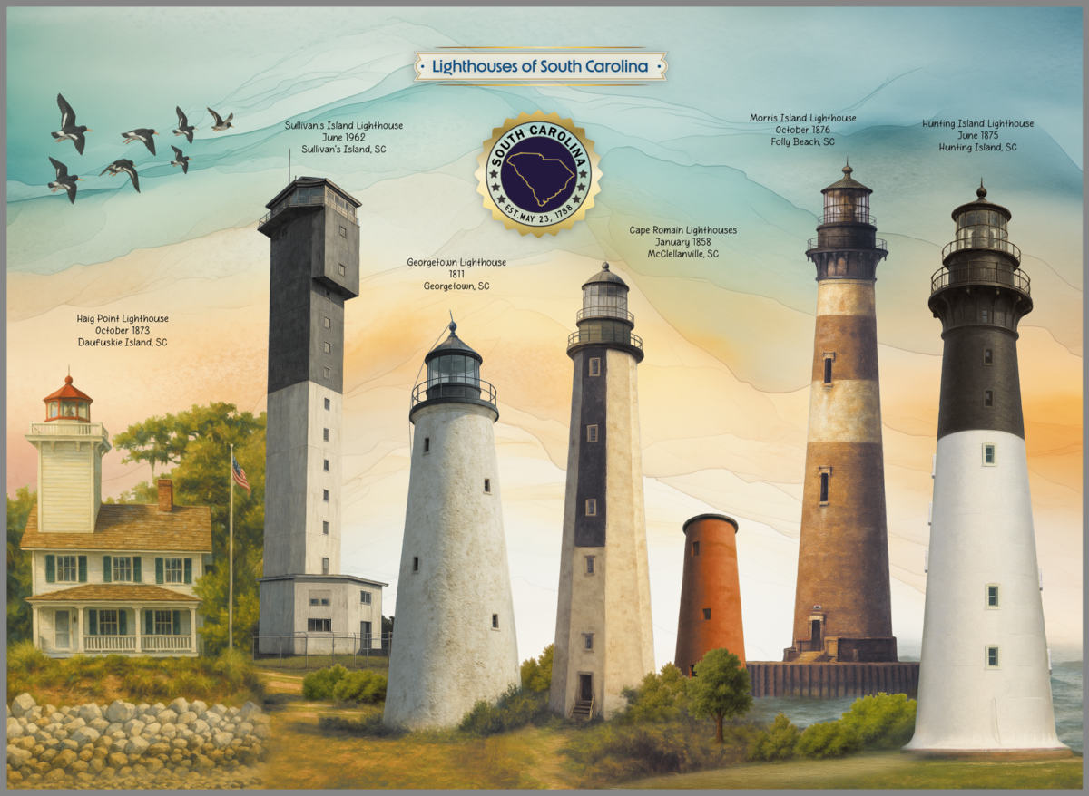 Lighthouses of South Carolina Puzzle Image