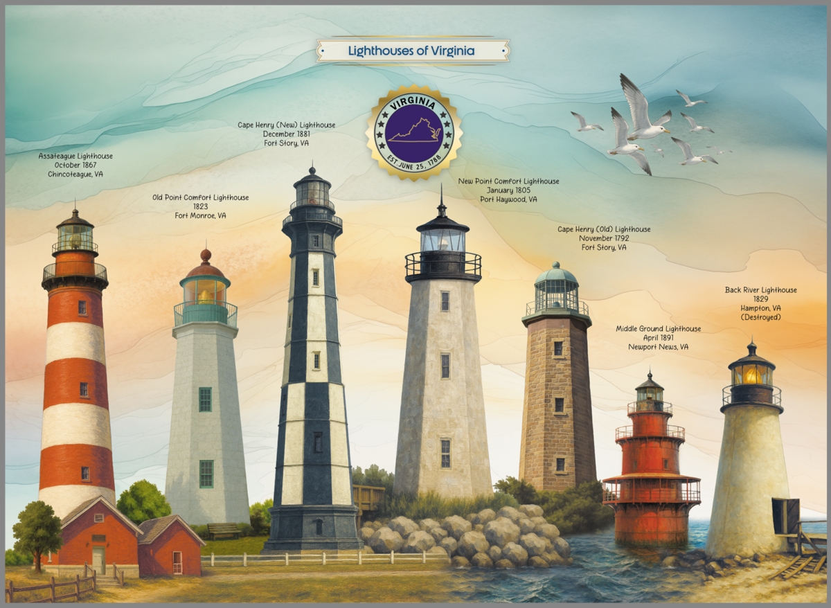 Lighthouses of Virginia Puzzle Image